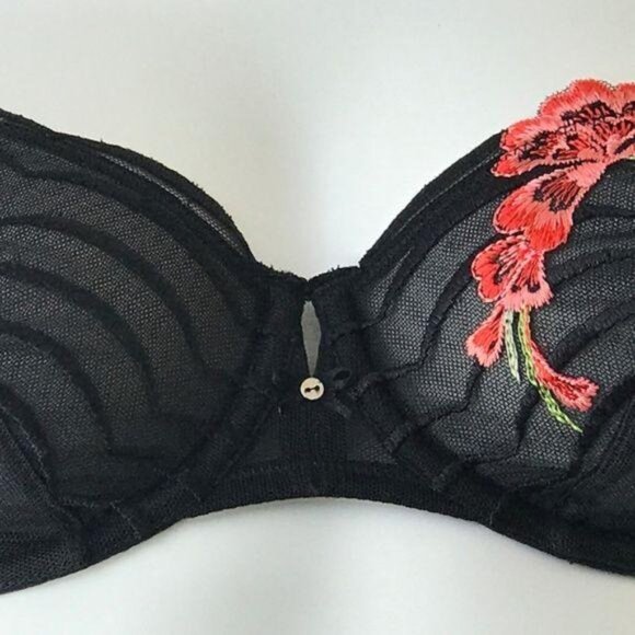 Wacoal Black Lace Embroidered Bra - Picture 3 of 4